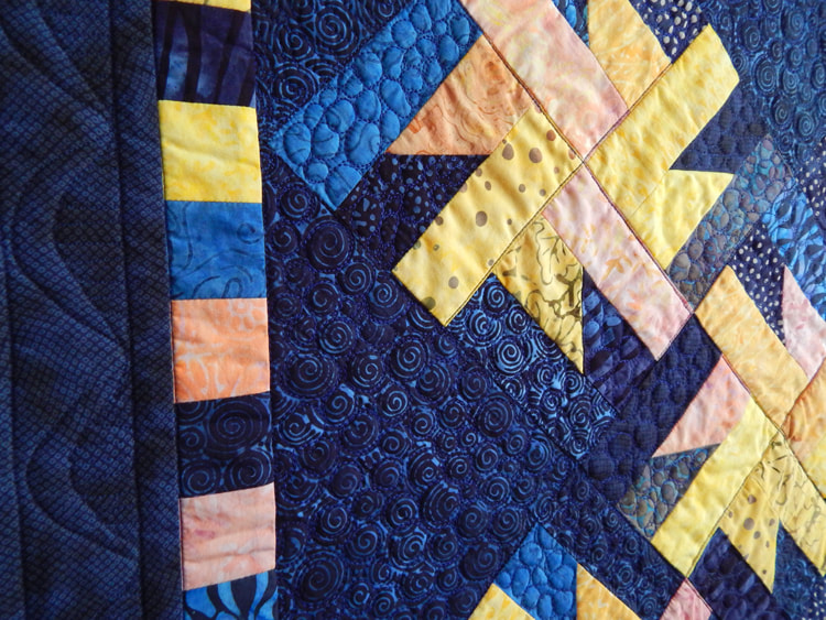 handmade navy blue art quilt or wall hanging North Carolina