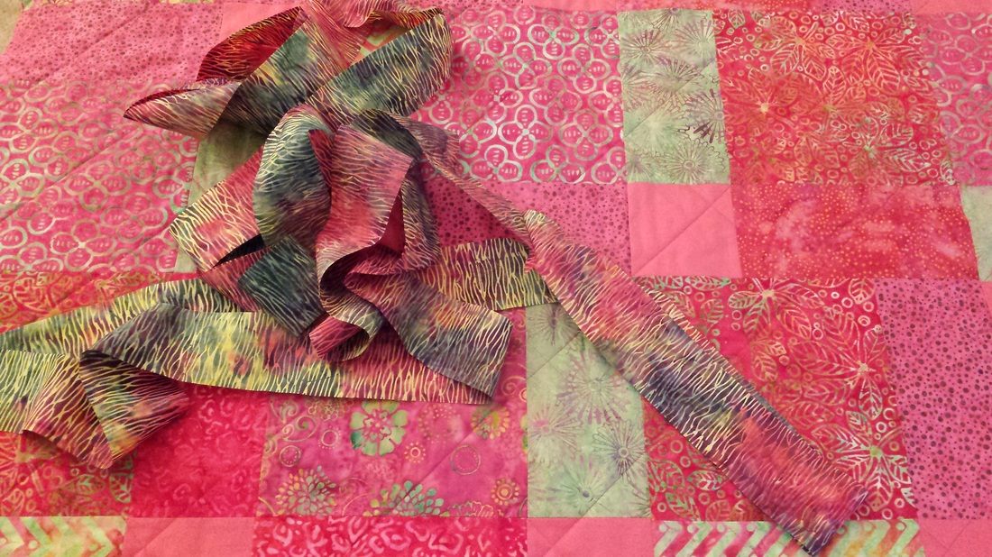 pink and green small quilt