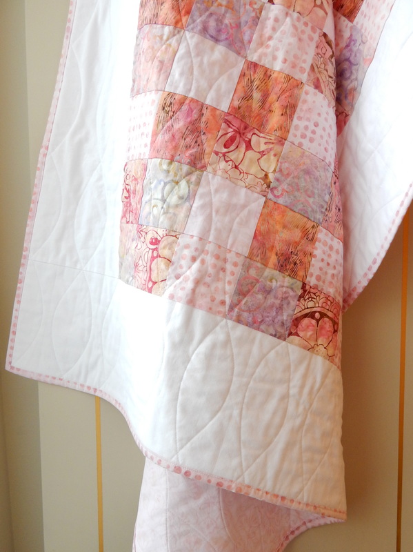 Light pink shabby chic quilt
