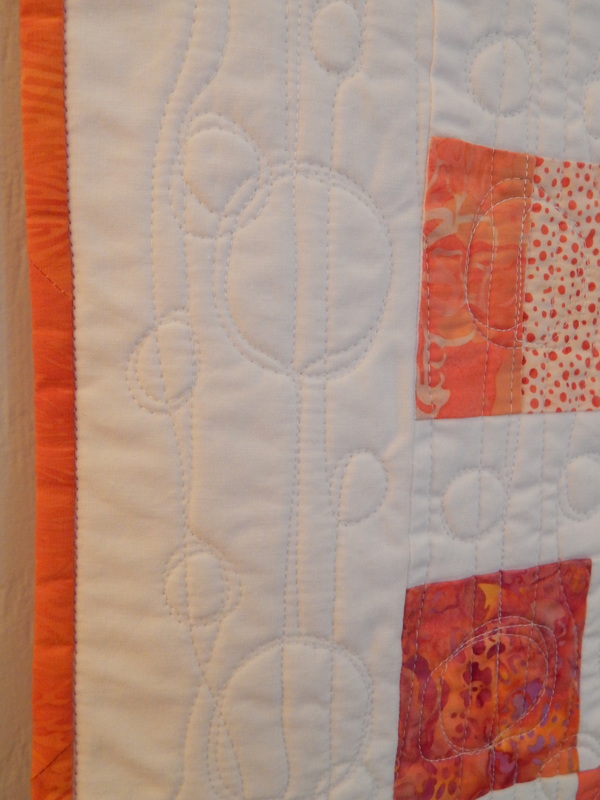 orange white baby quilt small handmade quilts