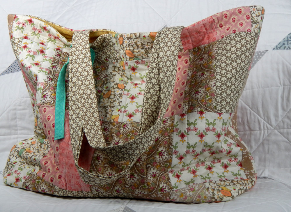 slouchy travel tote for women shabby chic tote bag quilted tote bag