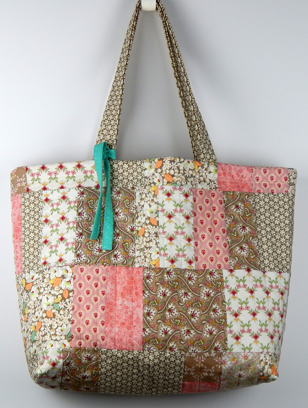 shabby chic quilted tote bag for women