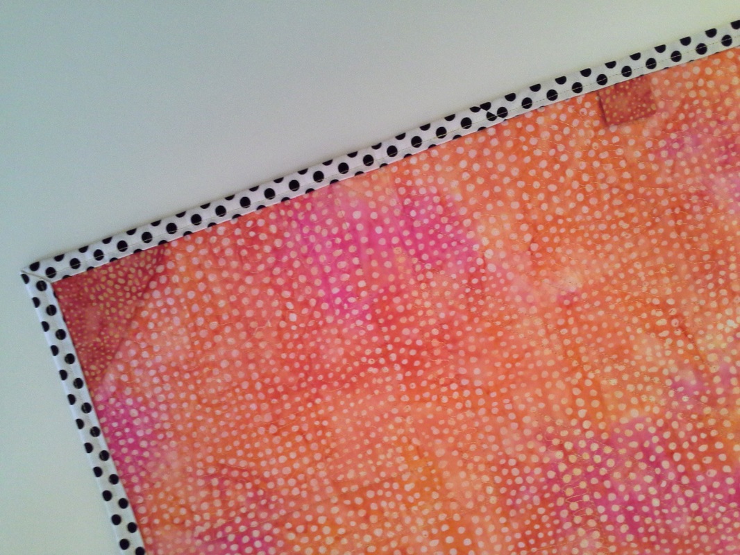 art quilt pink yellow star batik handmade